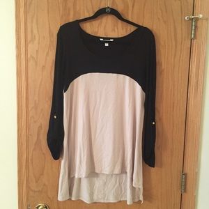 Black and Tan high low top, gold button detail