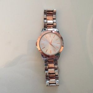 Silver and rose gold wrist watch!