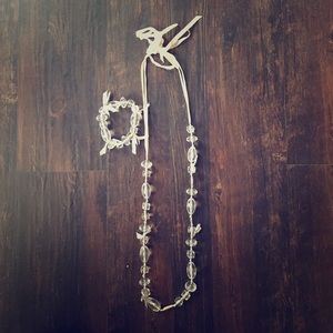 Clear Beaded J. Crew Necklace & Bracelet