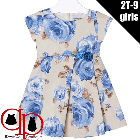 Mayoral Baby Girl 3M-24M Tier Pleated Shoulder A-Line Social Dress