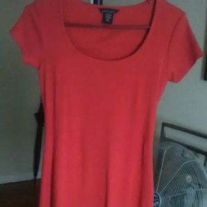 Red fitted midi dress