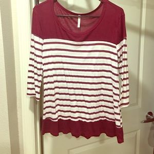 Quarter Sleeve Striped Tee
