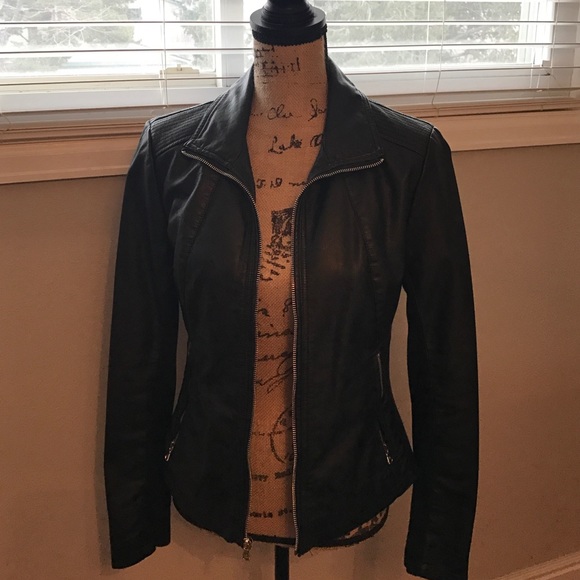 Moto Black Jacket Kenneth Cole Reaction Size M - Picture 1 of 4