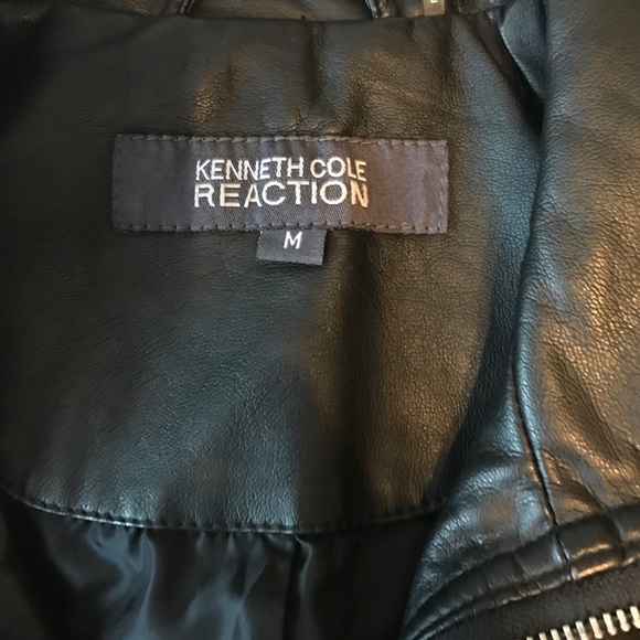 Moto Black Jacket Kenneth Cole Reaction Size M - Picture 3 of 4