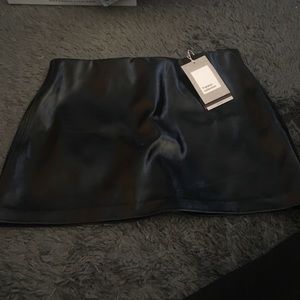 Black leather skirt
