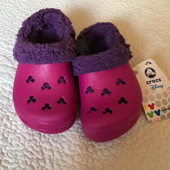 Disney Pink and purple kids croc shoes brand new!