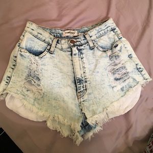 Faded jean shorts