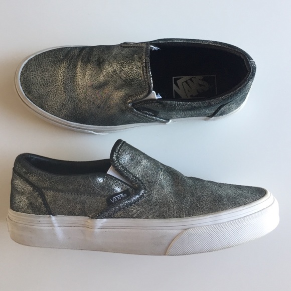 VANS metallic silver leather.