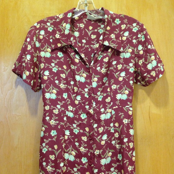 GAP Ankle-Length, Short-Sleeved Floral Dress - Picture 1 of 4