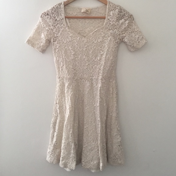 Cream lace skater dress