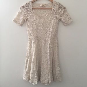 Cream lace skater dress