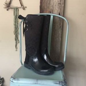 Coach rain boots size 7 •