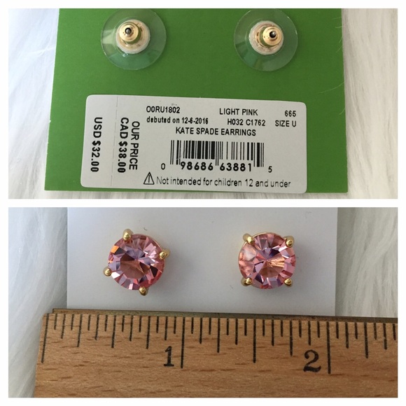 Kate Spade♠Light Pink Studs - Picture 4 of 4