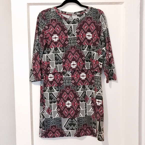Topshop Geo Print Overlay Dress Size 8 - Picture 4 of 4