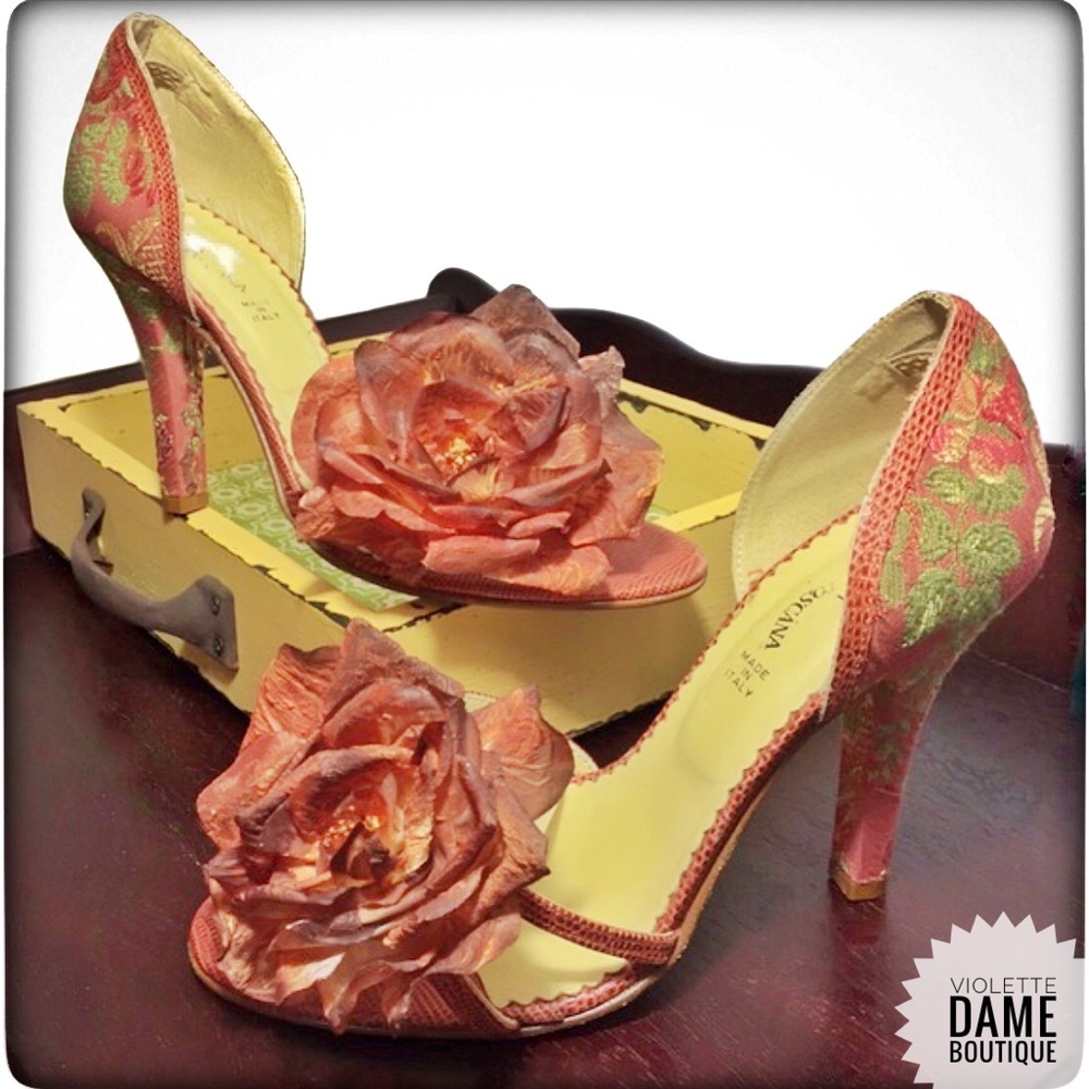Donna Di Tuscana Floral Heels Size 8.5