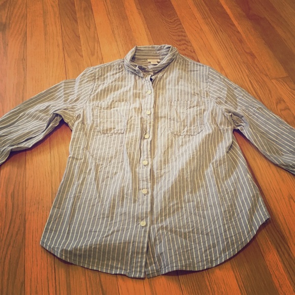 Blue striped button up