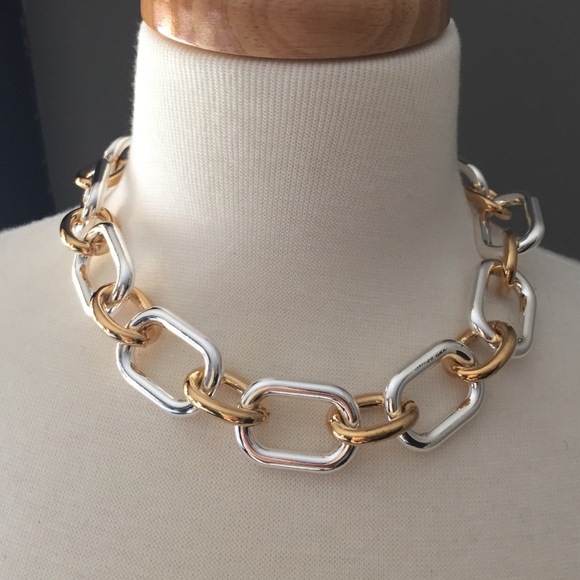 chunky gold chain link necklace