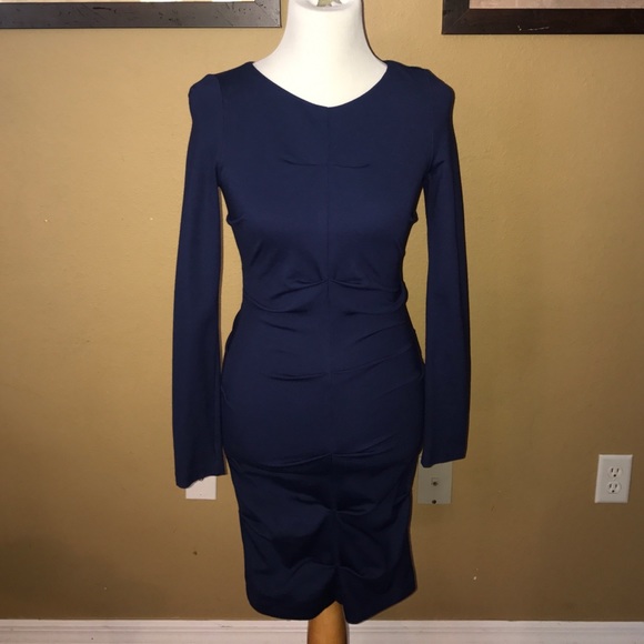 Fitted navy dress