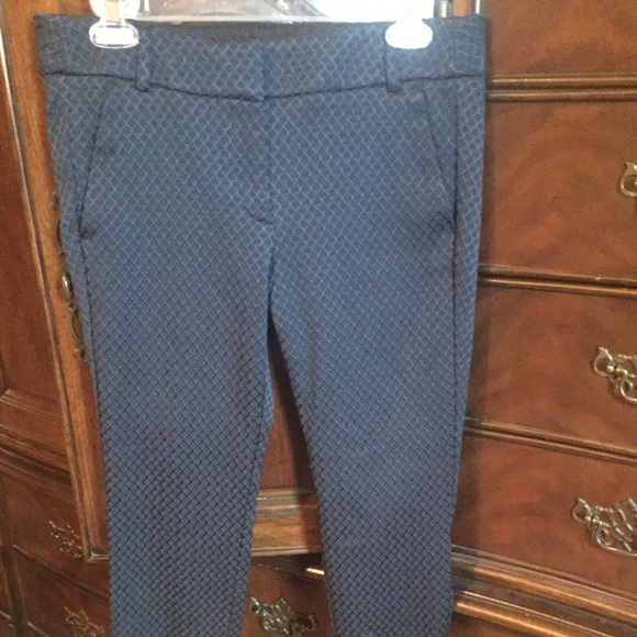 Blue and black skinny dress ankle pants