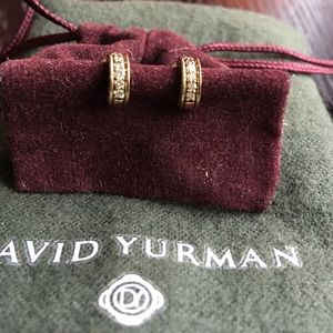 David Yurman diamond huggie earrings