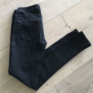 True Religion black straight leg jeans