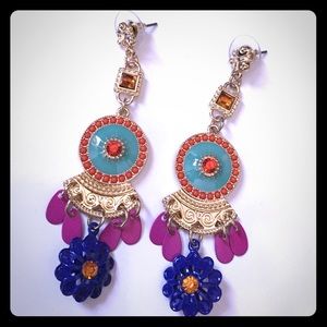 NEW! Colorful Summer Earrings! Pink, blue, green