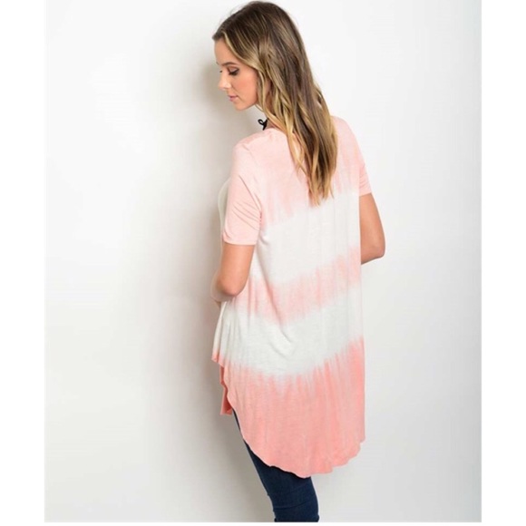 LAST Pink & Ivory Tie Dye Tunic Top - Picture 3 of 3