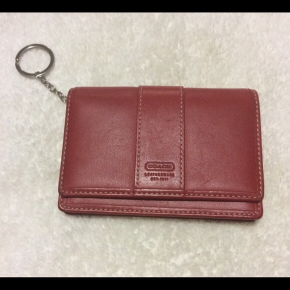 Coach Red Leather wallet with keyring