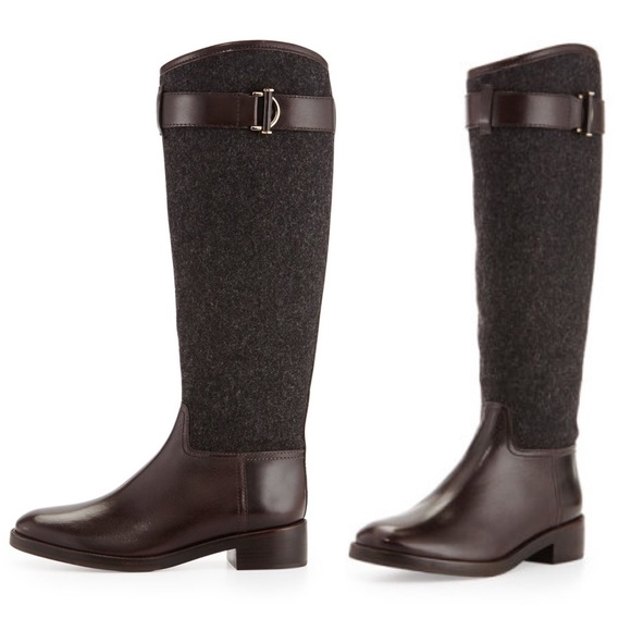 Tory Burch Grace Flannel Combo Riding Boot