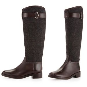 Tory Burch Grace Flannel Combo Riding Boot