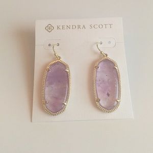 Kendra Scott crackled purple/gold Elle earrings