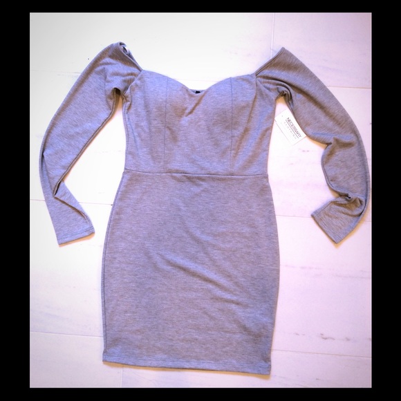 Grey Off the Shoulder Dress