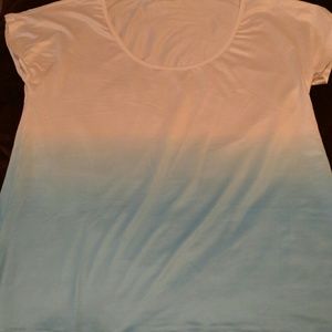 Ombre white and blue polyester shirt