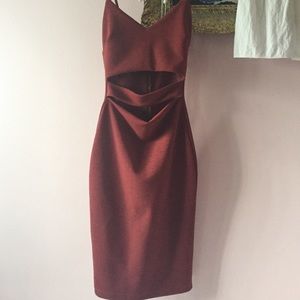Rusty orange midi dress