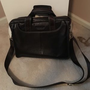 Brown Leather briefcase by Bostenen