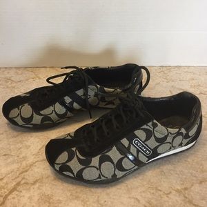 Excellent Coach Katelyn Black White Sneakers 8.5M