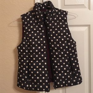 Ann Taylor Loft polka dot puffer vest