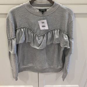 Gray Topshop ruffled sweatshirt