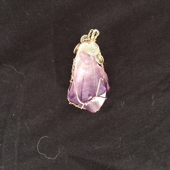 Wrapped amethyst stone for necklace