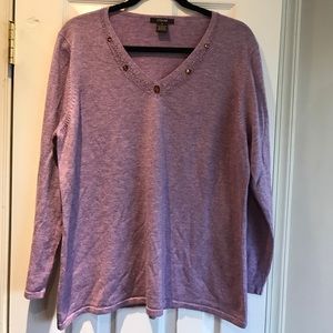 Purple v-neck sweater size XL
