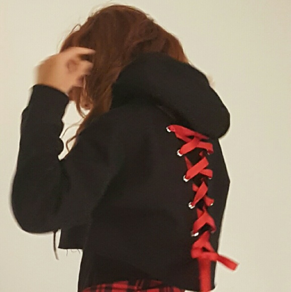 $55 Custom Lace up Hoodie - Picture 2 of 4