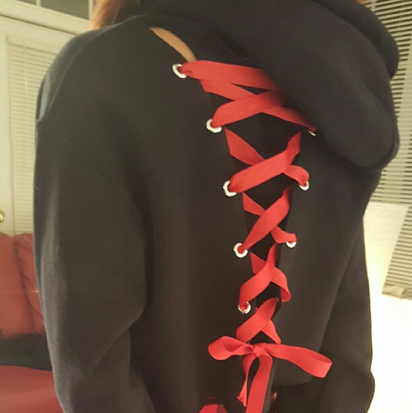$55 Custom Lace up Hoodie - Picture 3 of 4