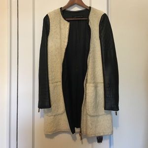 ZARA Faux leather/shearling Jacket, Size XS