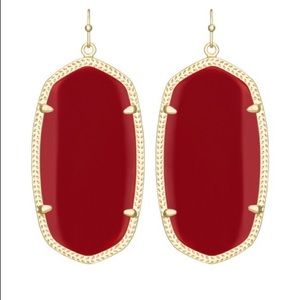 Kendra Scott Danielle Statement Earrings- Dark Red