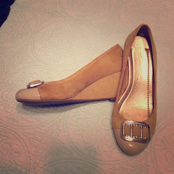 BCBG Nude Wedges