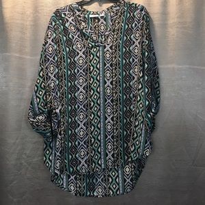 Cato Size L 3/4 sleeve tribal print tunic