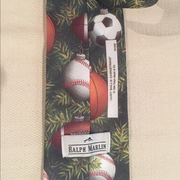 Ralph Marlin "Just Balls Christmas" Sports Tie - Picture 2 of 2