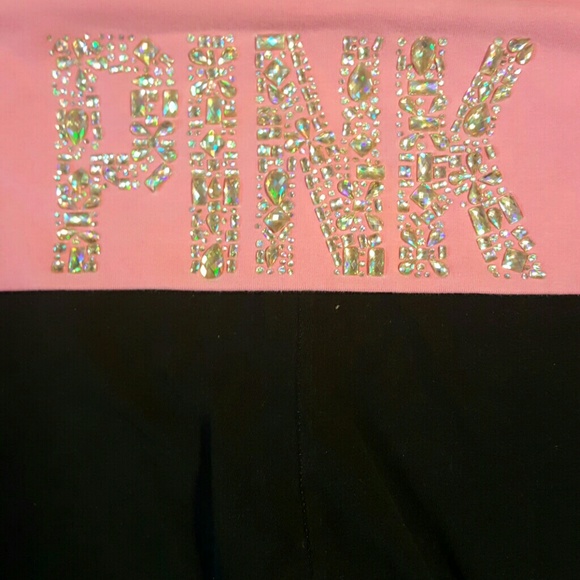 PINK rhinestone yoga pants