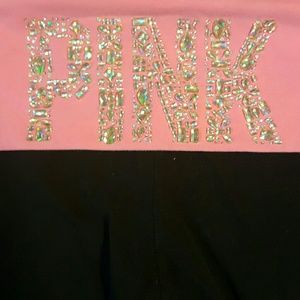 PINK rhinestone yoga pants