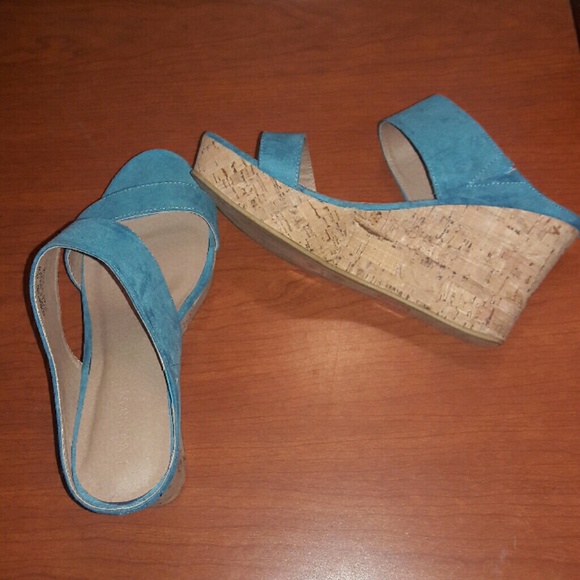 Lane Bryant Turquoise Open Wedge
